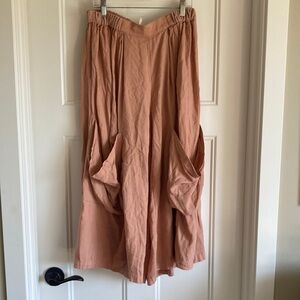Flowy Peach Skirt with Pockets
